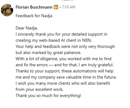 Florian Buschmann testimonial