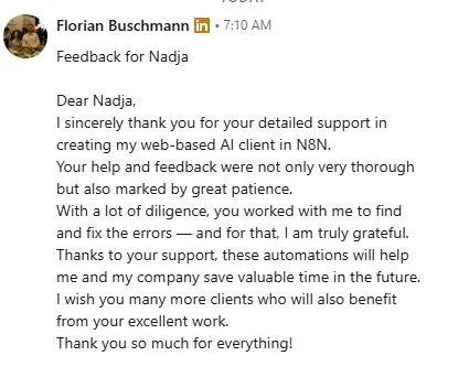 Florian Buschmann testimonial